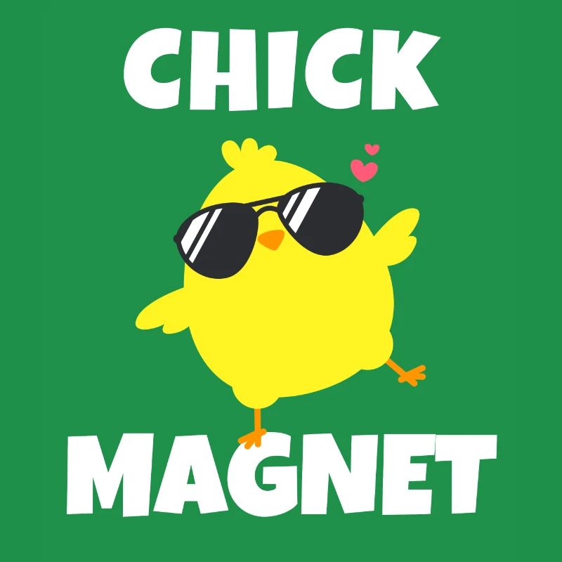 Chick Magnet Cool Chick Cartoon