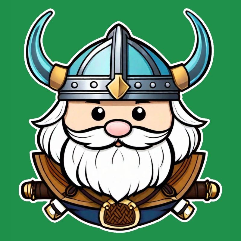 Stolzer Wikinger mit Hörner Helm