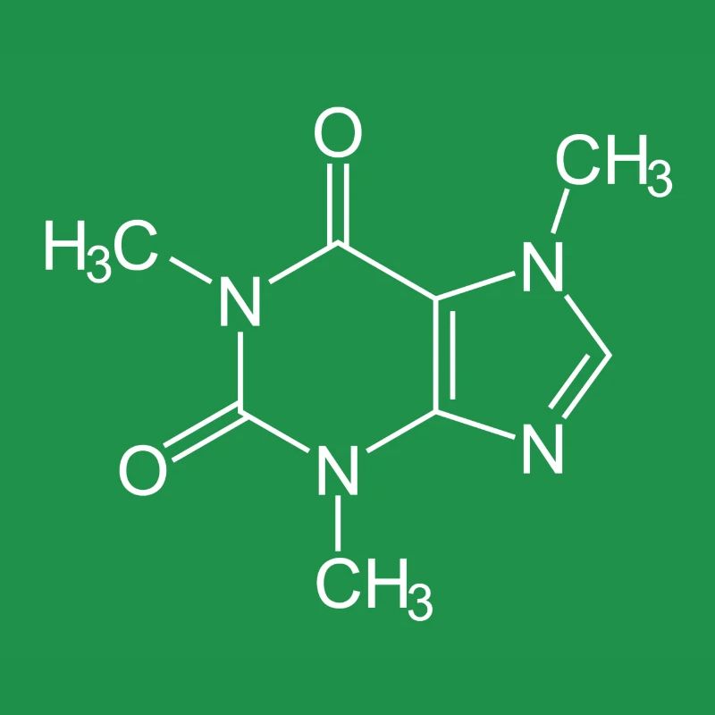Caffeine Molecule Addicted Coffee Lovers