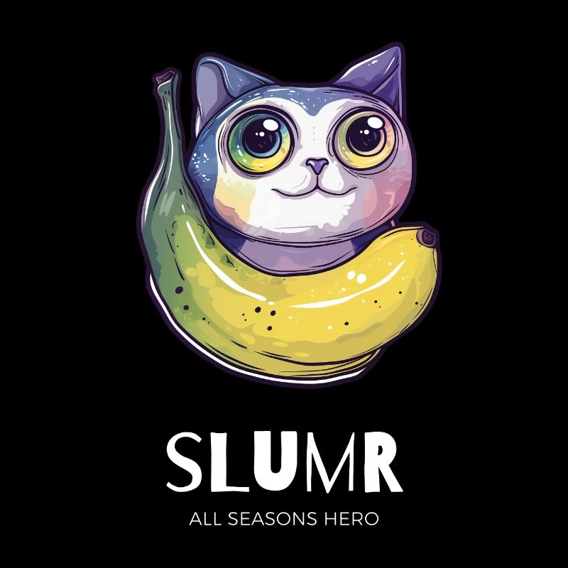 Drôle de tenue pour slime, banane, chat