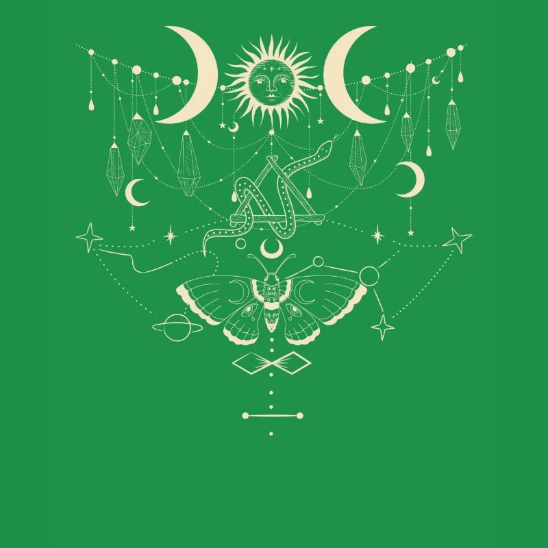 Sun Moon Stars, Boho, Planet, Snake, Esotericism