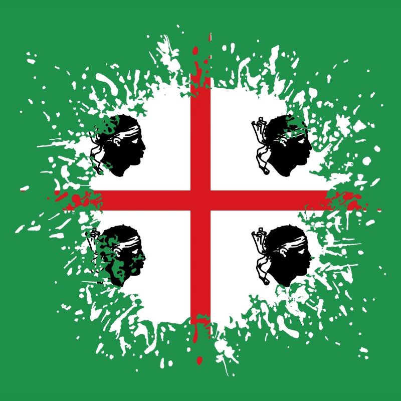 Sardaigne Drapeau Klecks Drapeau sarde Splash