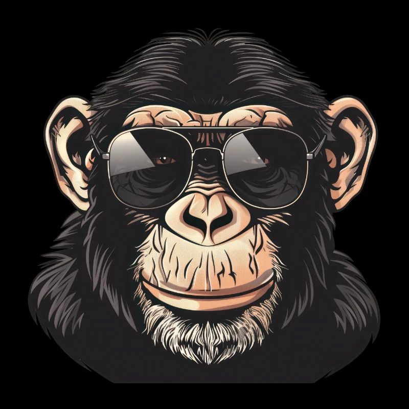Schimpanse, affe, Sonnenbrille, Sommer, geschenk