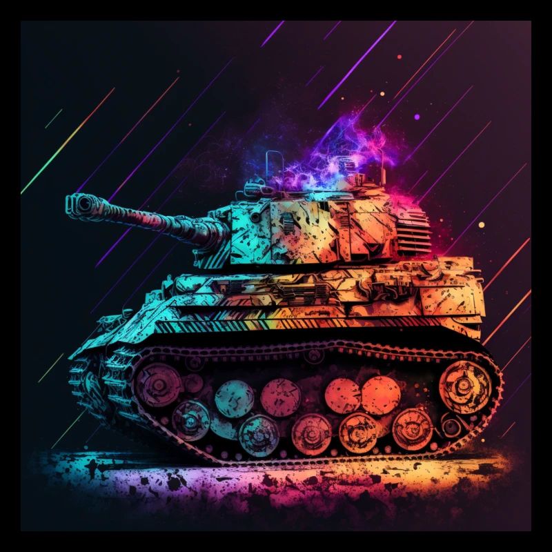 Kampfpanzer im coolen Neonfarben