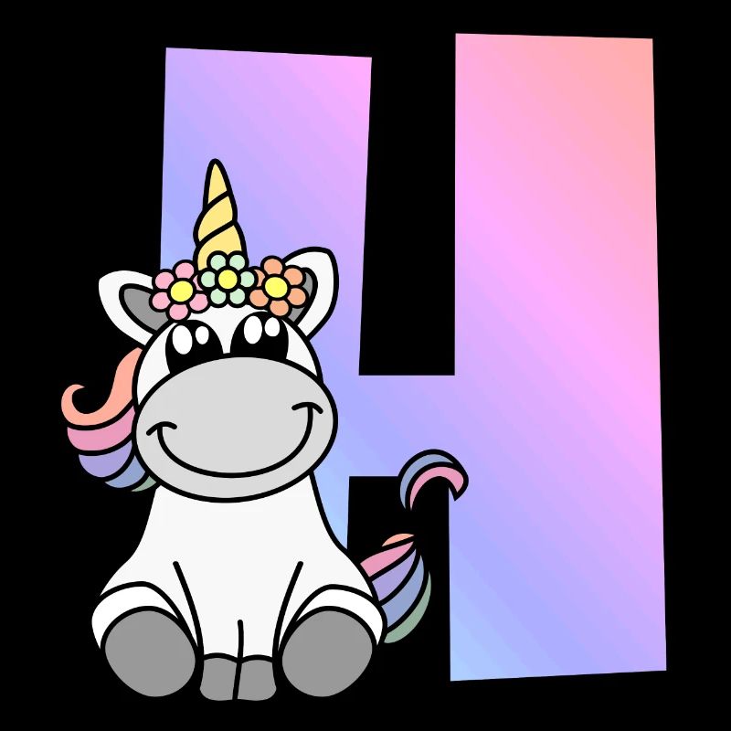 Einhorn Buchstabe H