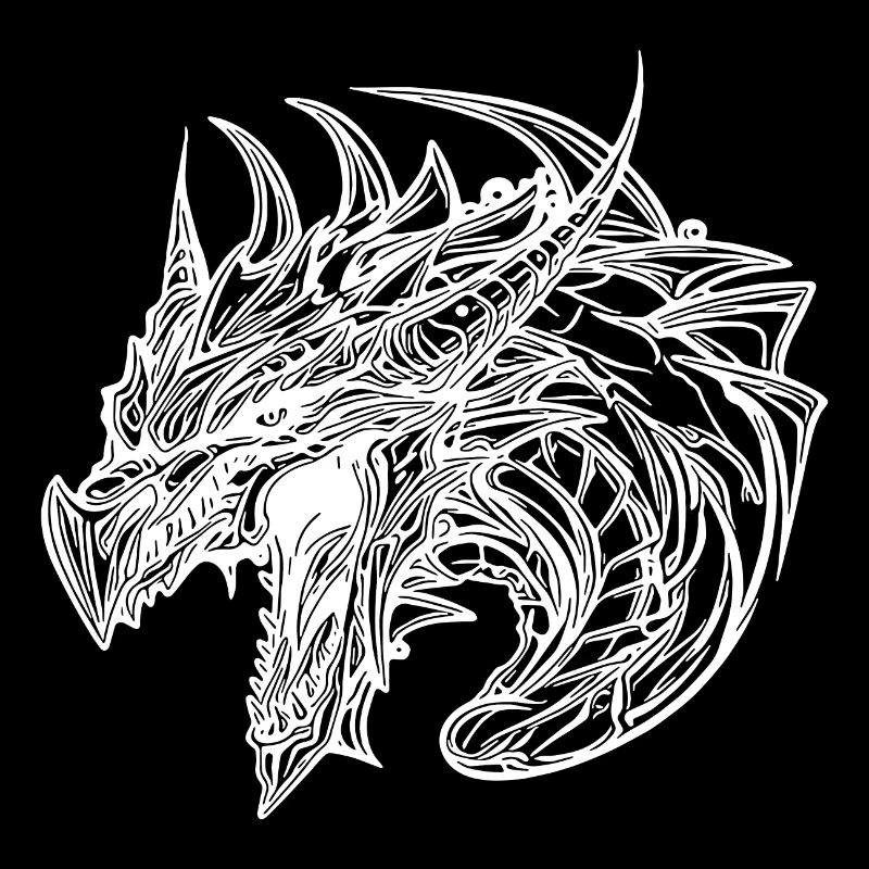 Dragon sifflant en robe à écailles de tatouage