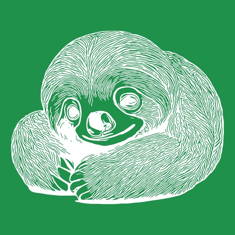 Exhausted tired cute sloth