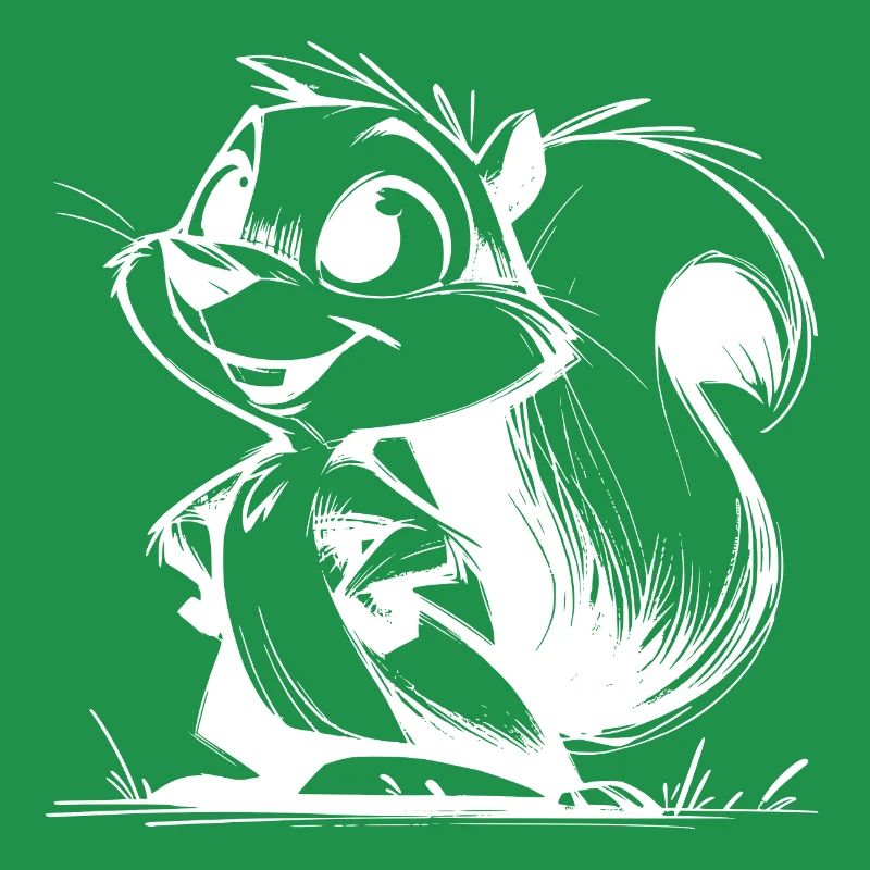 Cute Squirrel Pencil Drawing