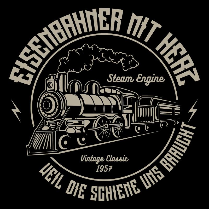 Eisenbahner mit Herz Lokführer Dampflock Geschenk