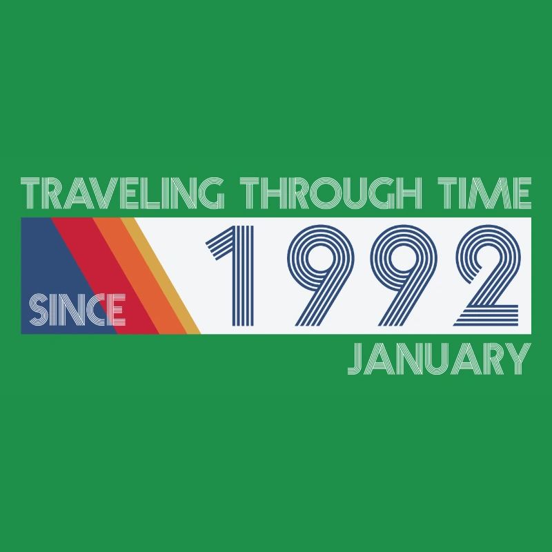 Conception drôle d'anniversaire de voyage dans le temps janvier 1992