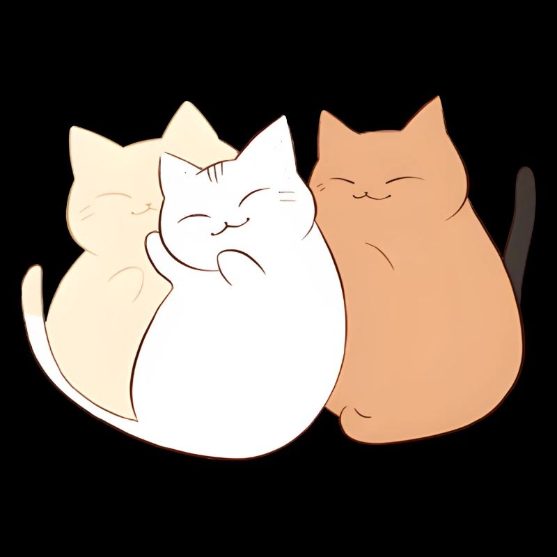 3 chats heureux