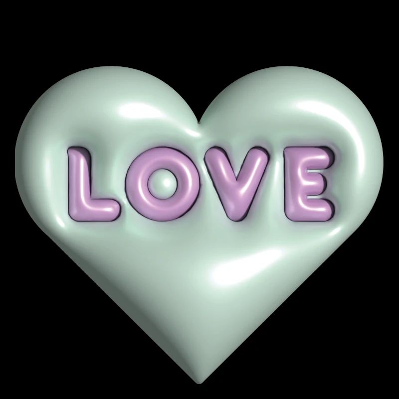 Love 3D bubble