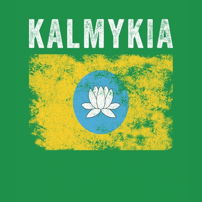 Drapeau Kalmoukie en détresse - Drapeau Kalmouk