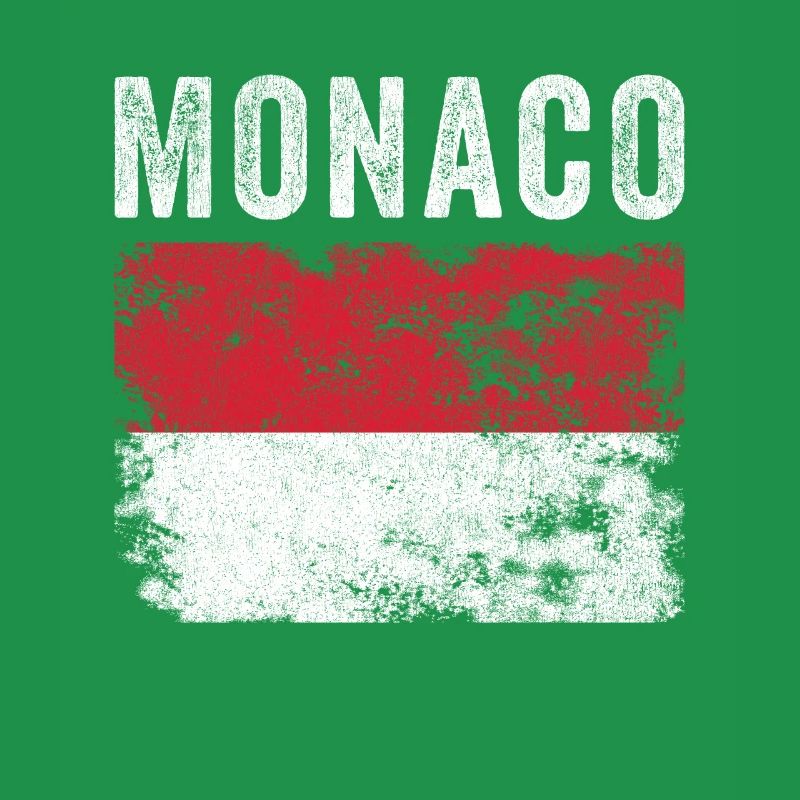 Monaco Flag Distressed - Drapeau monaquin