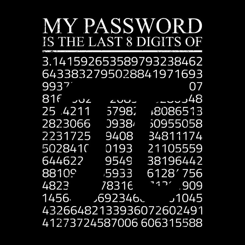 Math My Password Is The Last 8 Digits Of 3,14 Pi