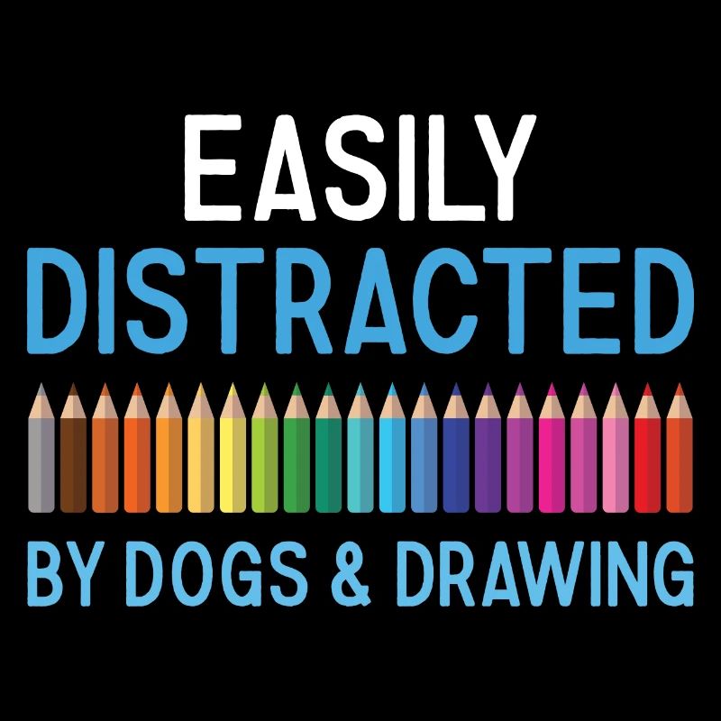 Tiroir Facilement Distrait Par Les Chiens Et Le Dessin