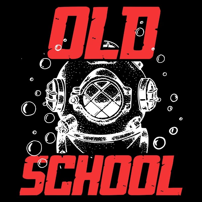 Old School Scuba Diver Underwater Retro Diving