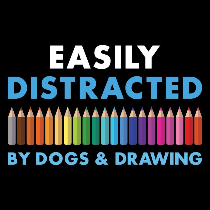 Tiroir Facilement Distrait Par Les Chiens Et Le Dessin