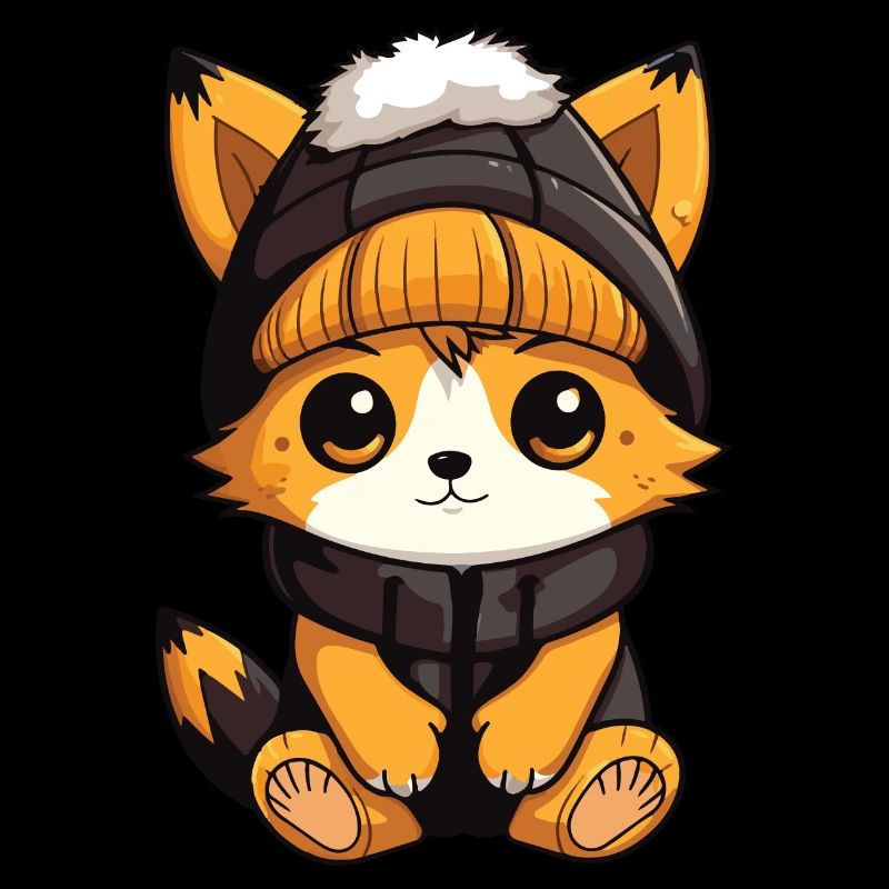 Fox Winter Comic Cute