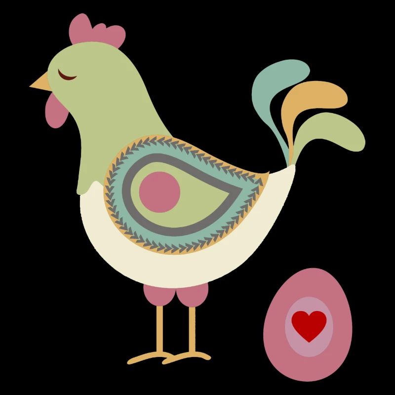 Chicken with easter egg