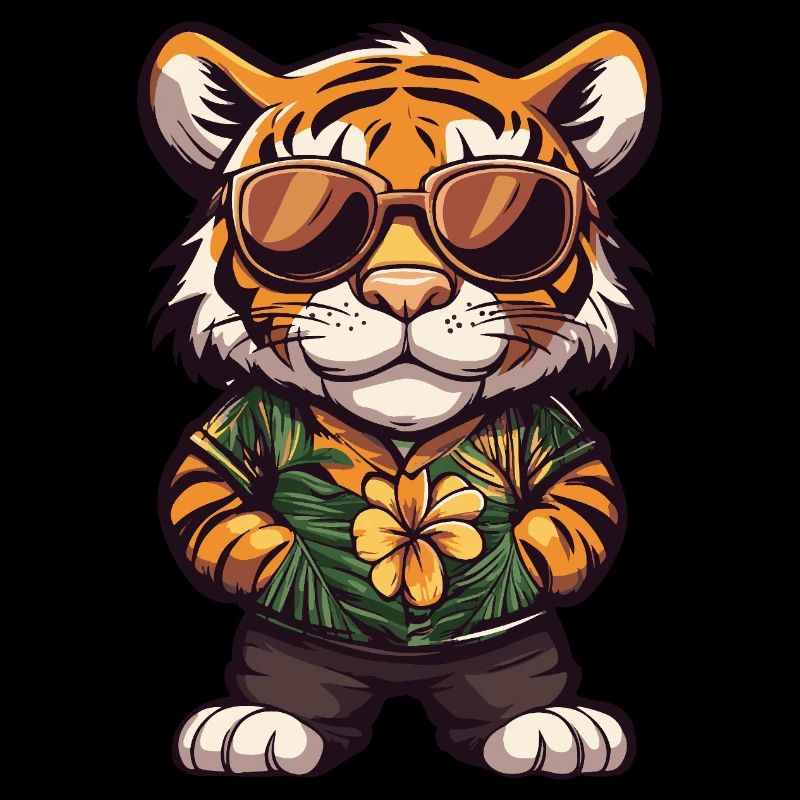 Tiger Comic Lustig Sommer