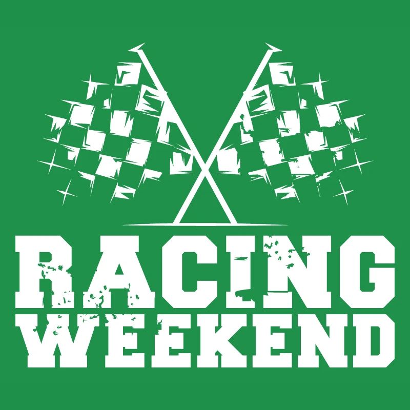 Voitures de week-end de course Symbole de course Drapeau