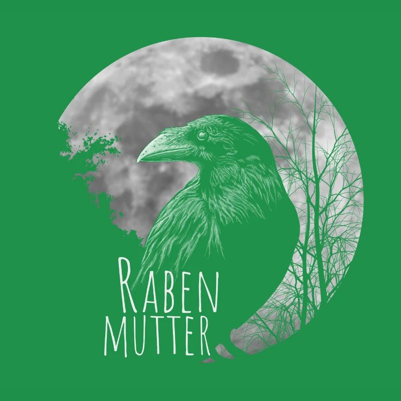 Rabenmutter schwarze Gothic Mutter Muttertag Krähe