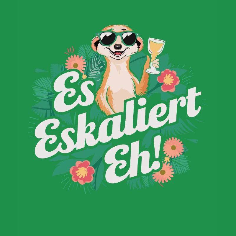 Es eskaliert eh Erdmännchen party Alkohol Spruch