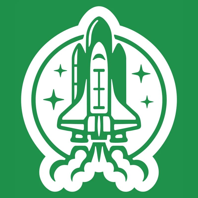 Icône du logo de lancement de la navette spatiale. Décollage. fusée
