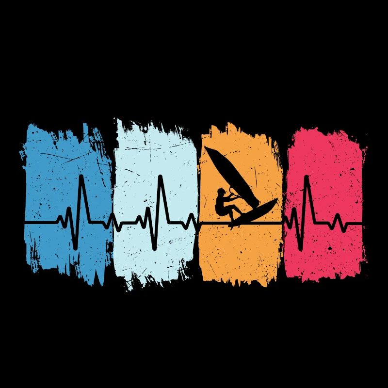 Windsurfen retro herzschlag windsurfer