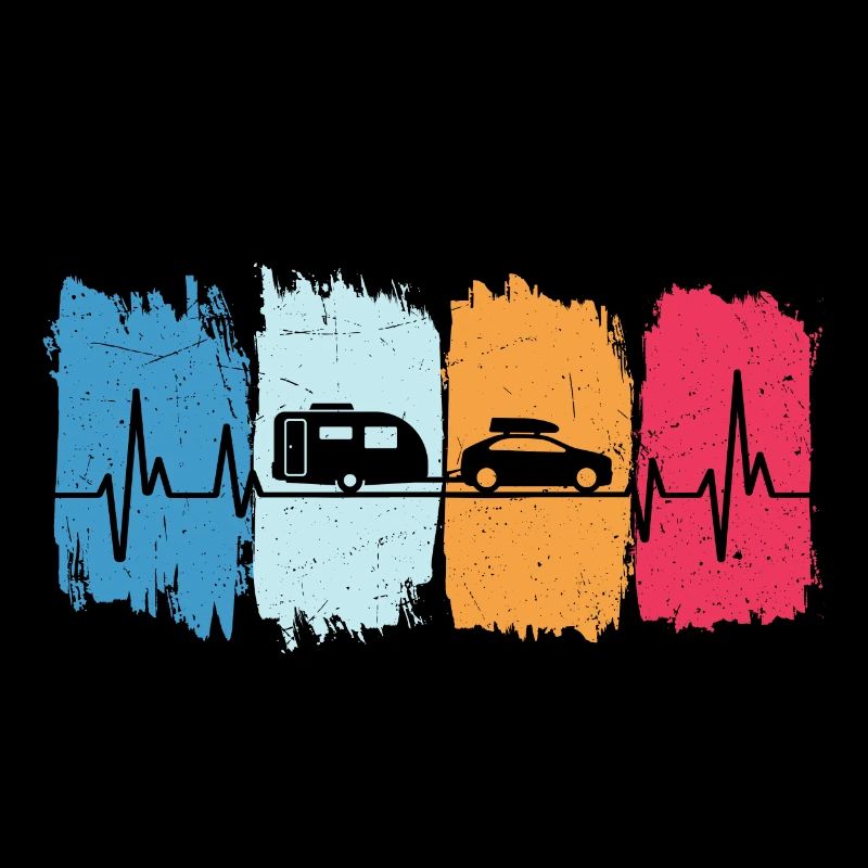Caravan retro heartbeat camping camping