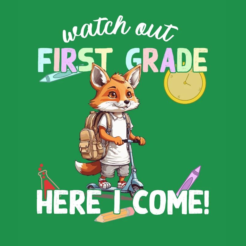 Fuchs Erster Schultag mit Roller Lustiger Spruch