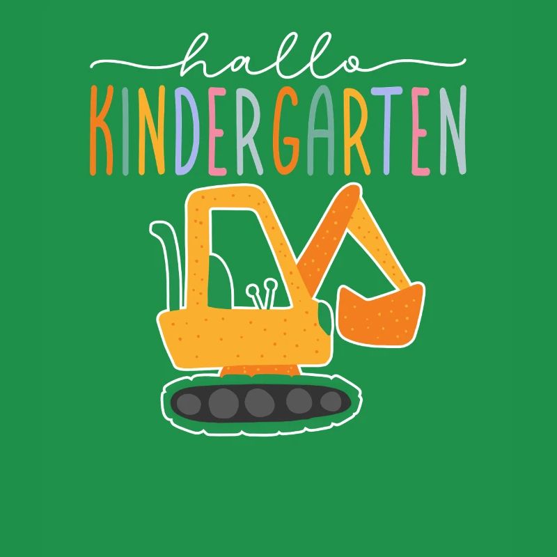 Hallo Kindergarten Kindergartenkind Jungen Bagger