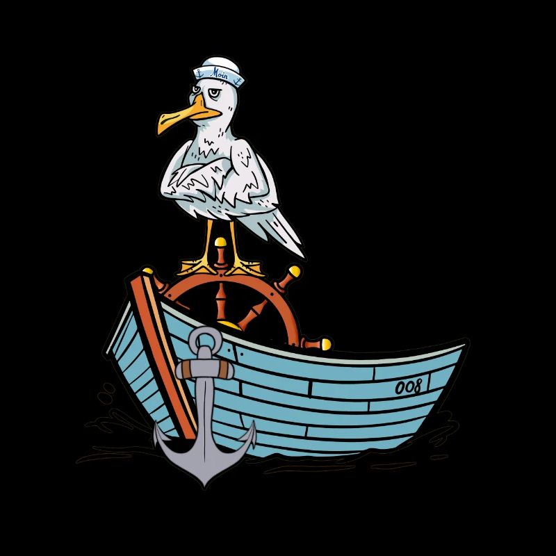 Möwe Matrose maritim Boot Seemann Ahoi