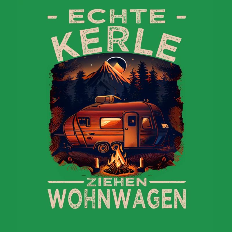 Echte Kerle ziehen Wohnwagen - Camping