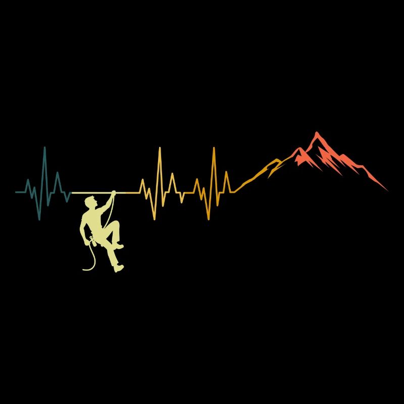 Retro Klettern Herzschlag Berge Kletterer EKG