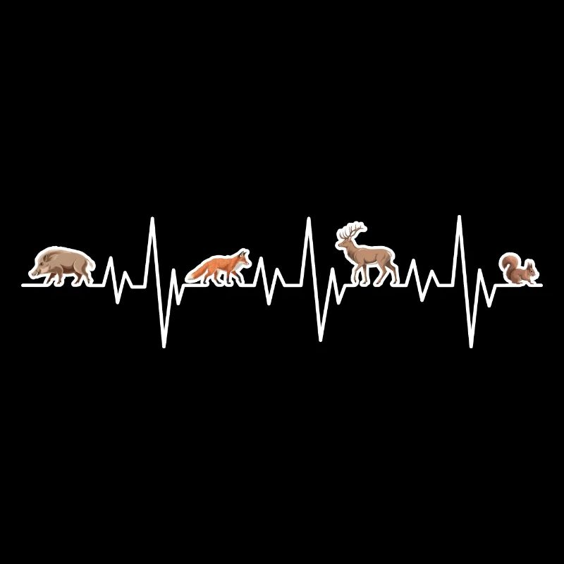 Heartbeat Hunter ECG Forest Fox Deer Forest Animals