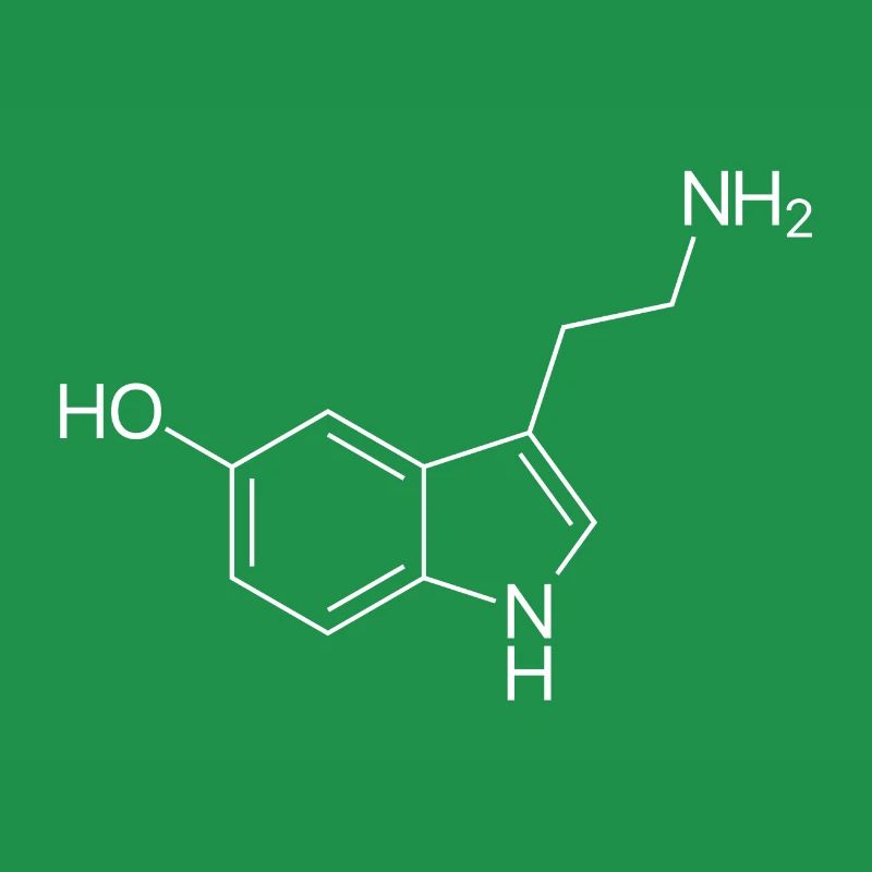 Formule structurelle de la sérotonine - blanc
