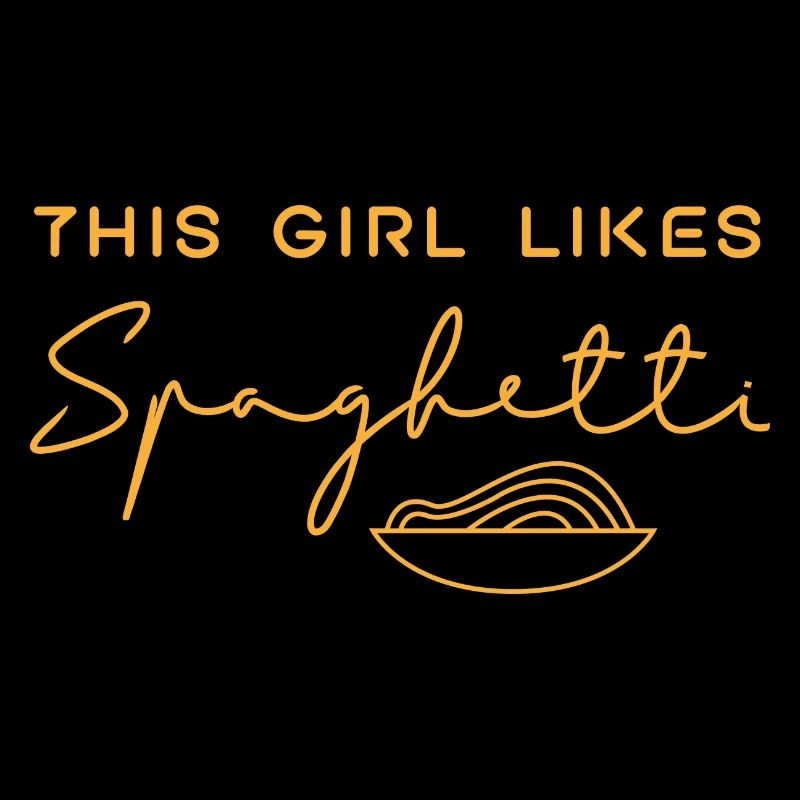 Mädchen mag Spaghetti Italienischer Küchenchef