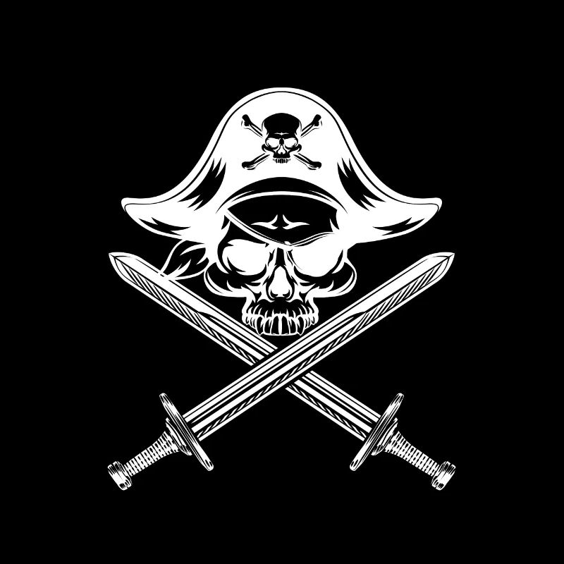 Pirate Skeleton Crossed Swords Skull Bones