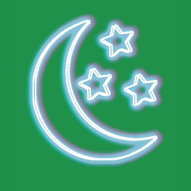 Neon Glow Moon T-Shirt Half Moon Glowing Effect