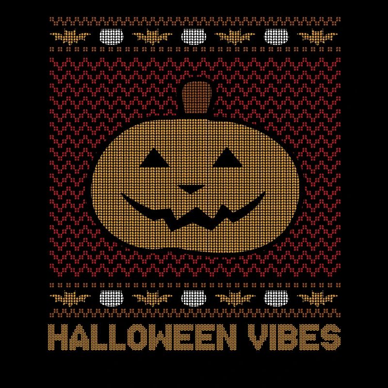 Stitch Pattern Pumpkin Creature Vibes Halloween