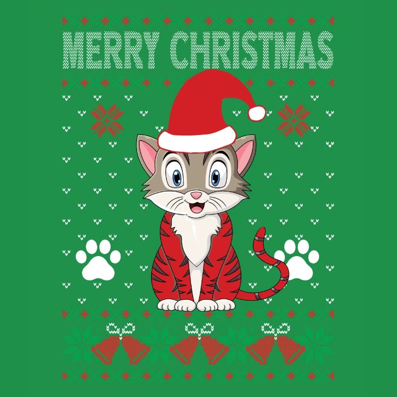 Pull de Noël moche Chat amoureux des lumières de Noël