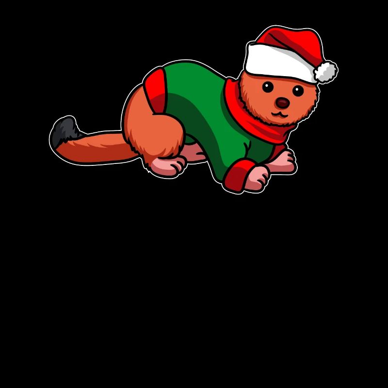 Belette avec pull de Noël