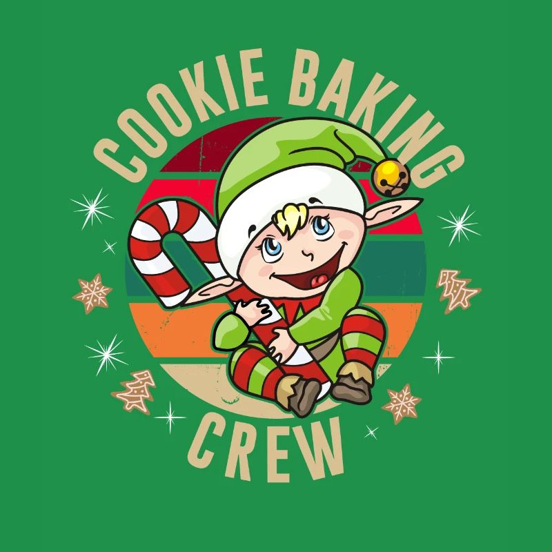 Équipe de cuisson de biscuits cadeau de Noël