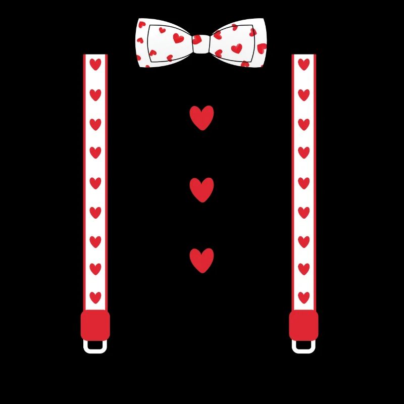 Bretelles de Saint-Valentin et nœud papillon
