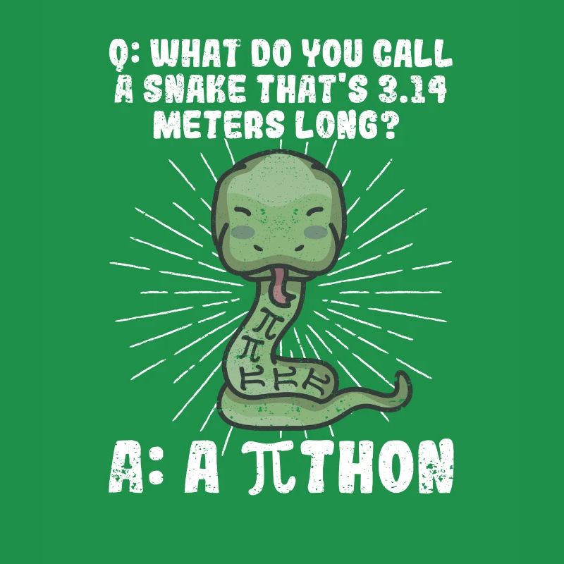 Python Schlange Pithon Pi Tag Symbol lustig Mathe