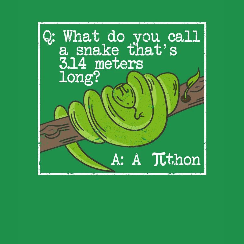 Python Schlange Pithon Pi Tag Symbol lustig Mathe