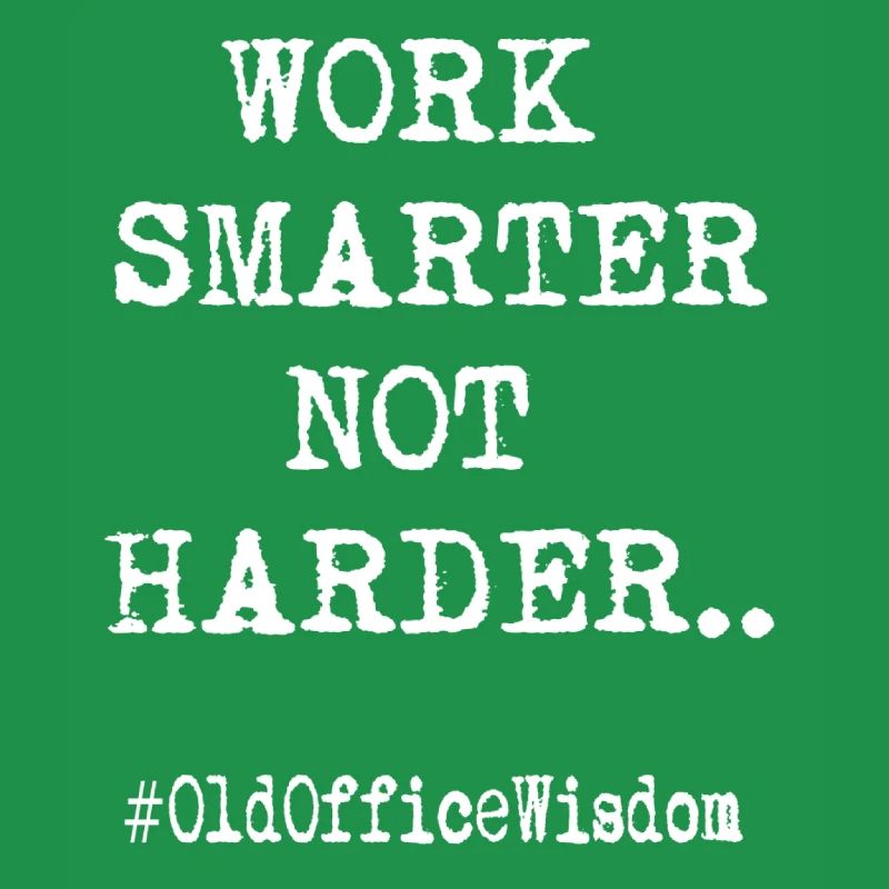 work smarter not harder office typewriter gift