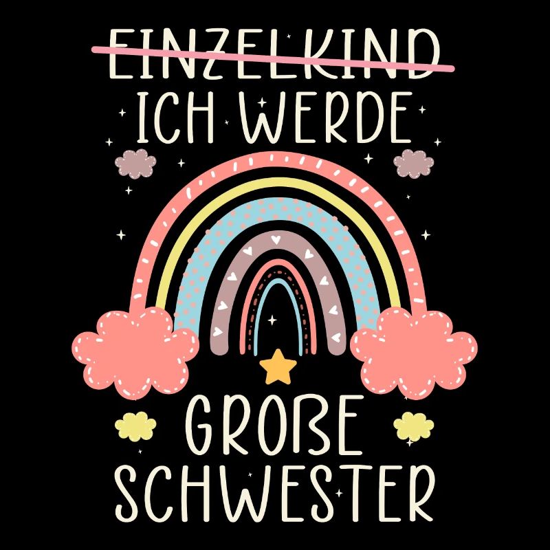 Ich werde Große Schwester Regenbogen Babyfeier